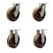 Service Caster 10'' Heavy Duty High Temp Phenolic Swivel Caster Set 2 Swivel Locks 2 Rigid, 4PK CRAN-SCC-KP92S1030-PHRHT-BSL-2-R-2 - alternate 1